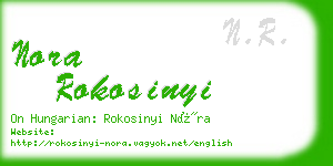 nora rokosinyi business card